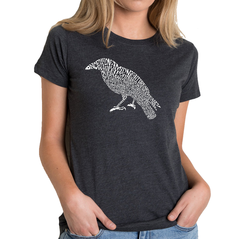 Women's Premium Blend Word Art T-shirt - Edgar Allen Poe's The Raven